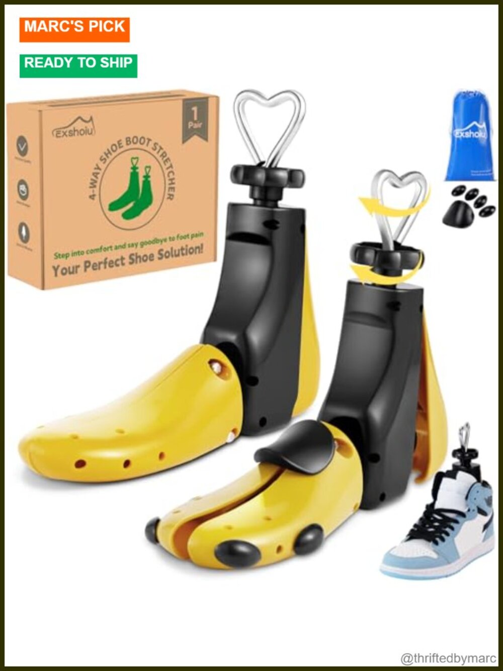 4-Way Shoe Boot Stretcher Adjustable Widener for Wide Feet Leather Care